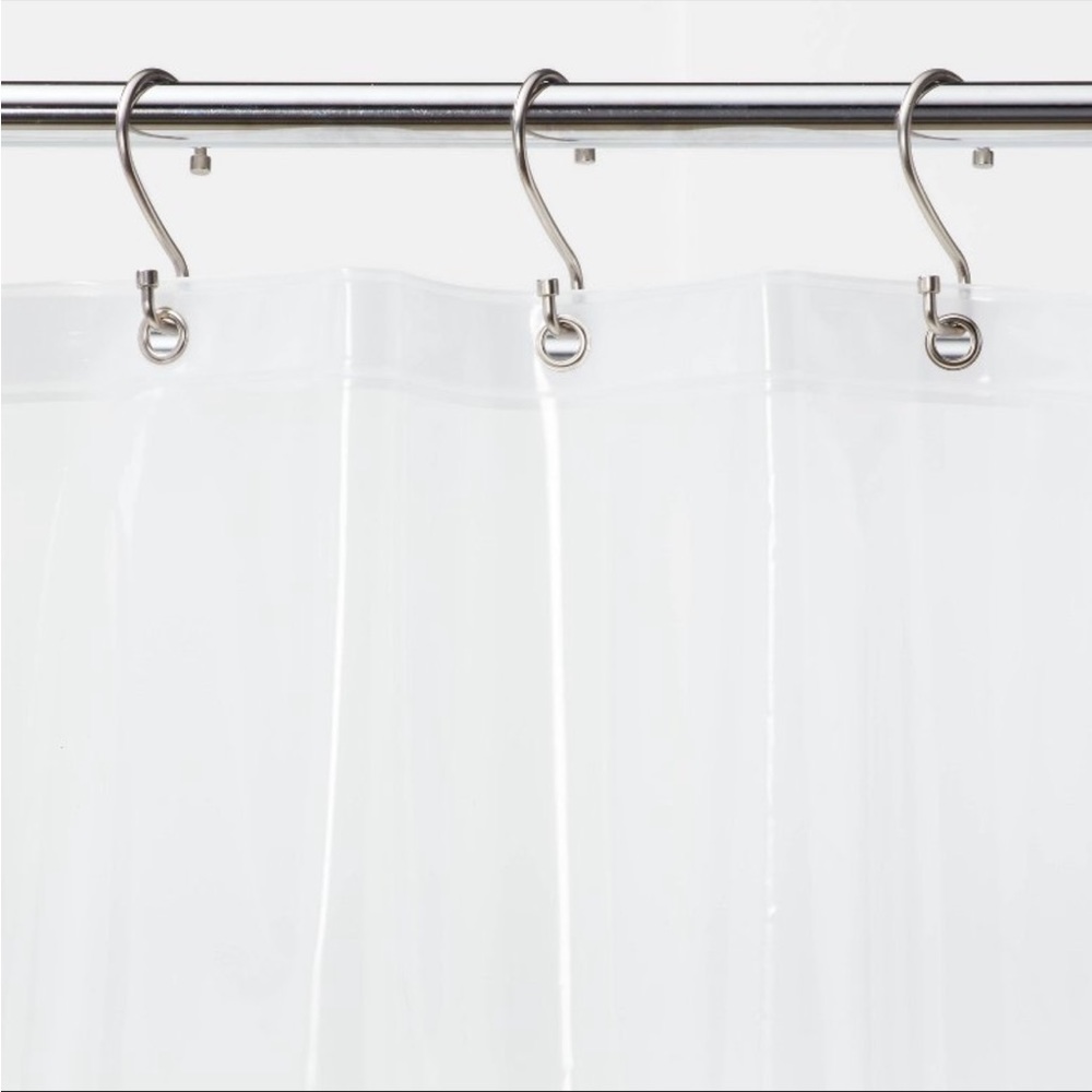 Woven Stripe Shower Curtain White - Threshold & Shower Liner New without Package - Picture 7 of 8